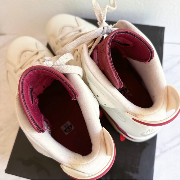 Air Jordan 6 Retro Size 10.5 Off White/ Maroon GUC - Picture 7 of 8